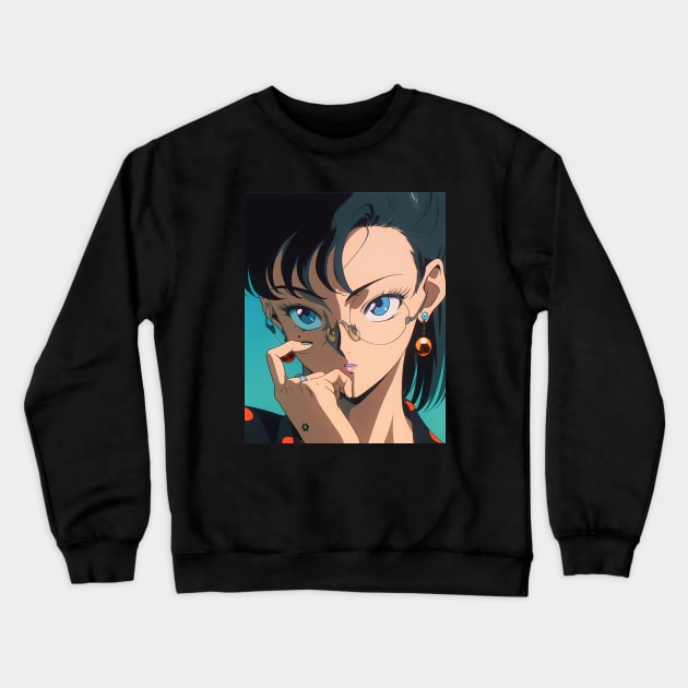 Anime Girl - Hmm - 90s Cartoon - AI Crewneck Sweatshirt by souloff